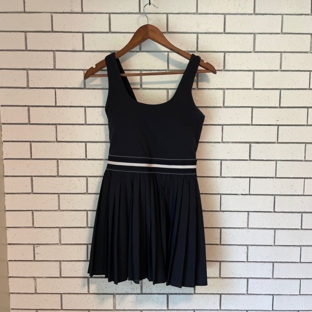 All in Motion Black Pleated Active Tennis Dress with Shorts Small F16826606